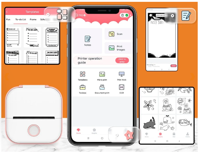 Goodielicious™ - MiniPrinter + gratis printpapier: De printer die nooit inkt nodig heeft!