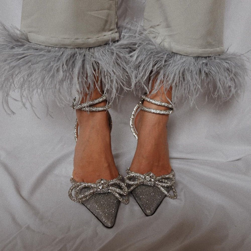 Goodielicious™ - Isa: Sparkle Bow Wrap Heels