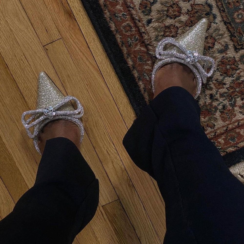 Goodielicious™ - Isa: Sparkle Bow Wrap Heels