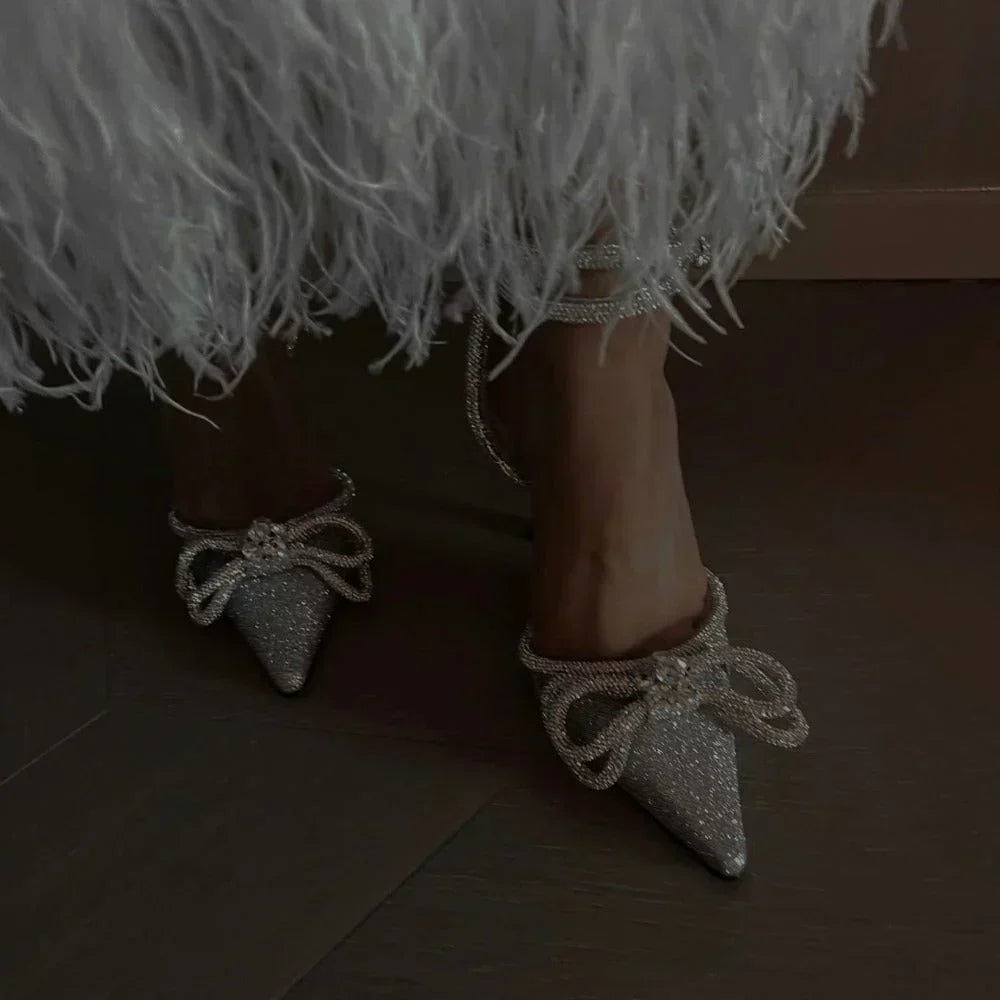 Goodielicious™ - Isa: Sparkle Bow Wrap Heels