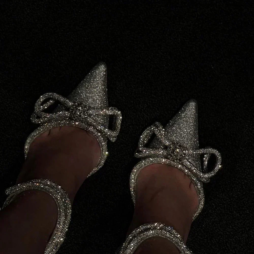 Goodielicious™ - Isa: Sparkle Bow Wrap Heels