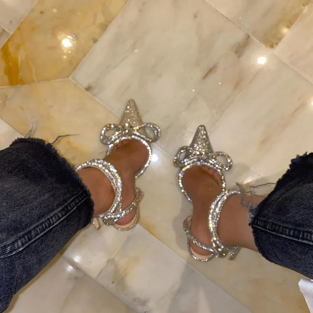 Goodielicious™ - Isa: Sparkle Bow Wrap Heels